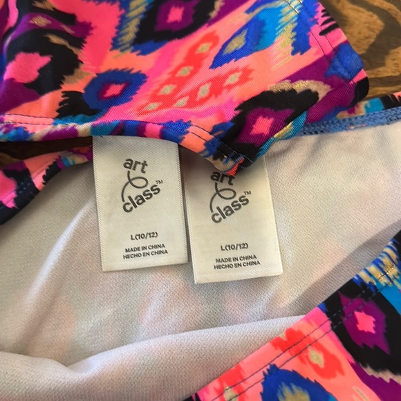 Art Class Girls Youth Glided Tigerlily Multicolor Bikini 2 Piece Swimsuit Set - Picture 5 of 5